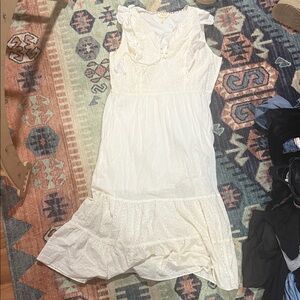 Matilda Jane Cream Eyelet Ruffle Maxi Dress